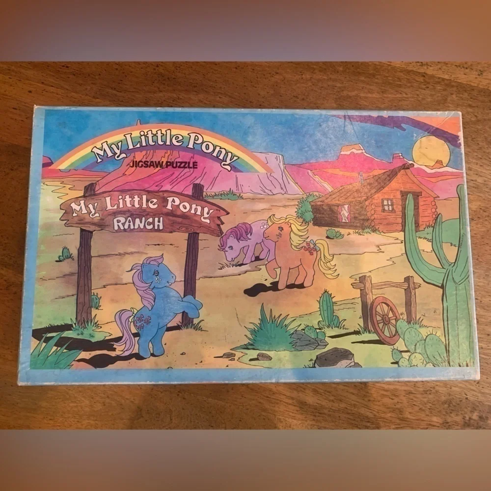 VINTAGE 1983 My Little Pony Ranch 100 Piece Neon Puzzle